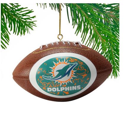 Miami Dolphins Football Ornament