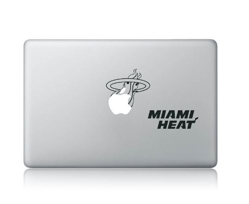 Miami Heat Apple Macbook Laptop Vinyl Sticker - Click Image to Close